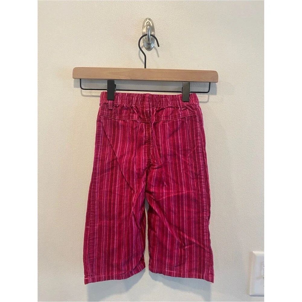 Carters vintage girls toddler wide leg cord pants pink striped 24 months